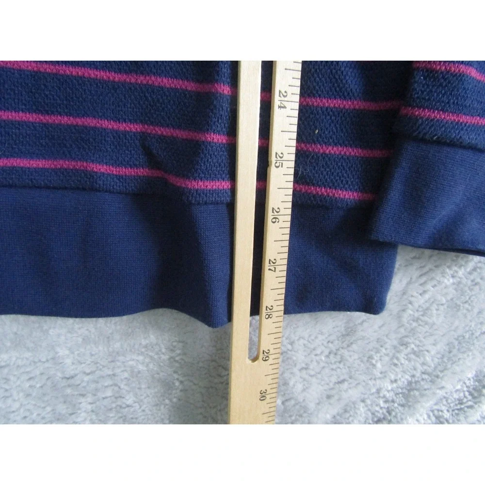 Jos A Bank 1905 Navy Pink Striped Quarter Zip Pullover Sweater Size‎ S